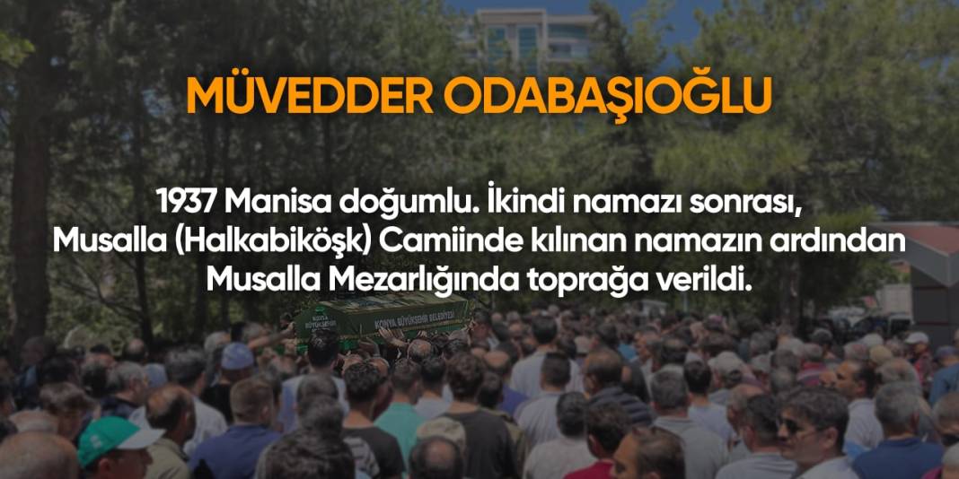 Konya'da bugün vefat edenler | 18 Ekim 2024 8